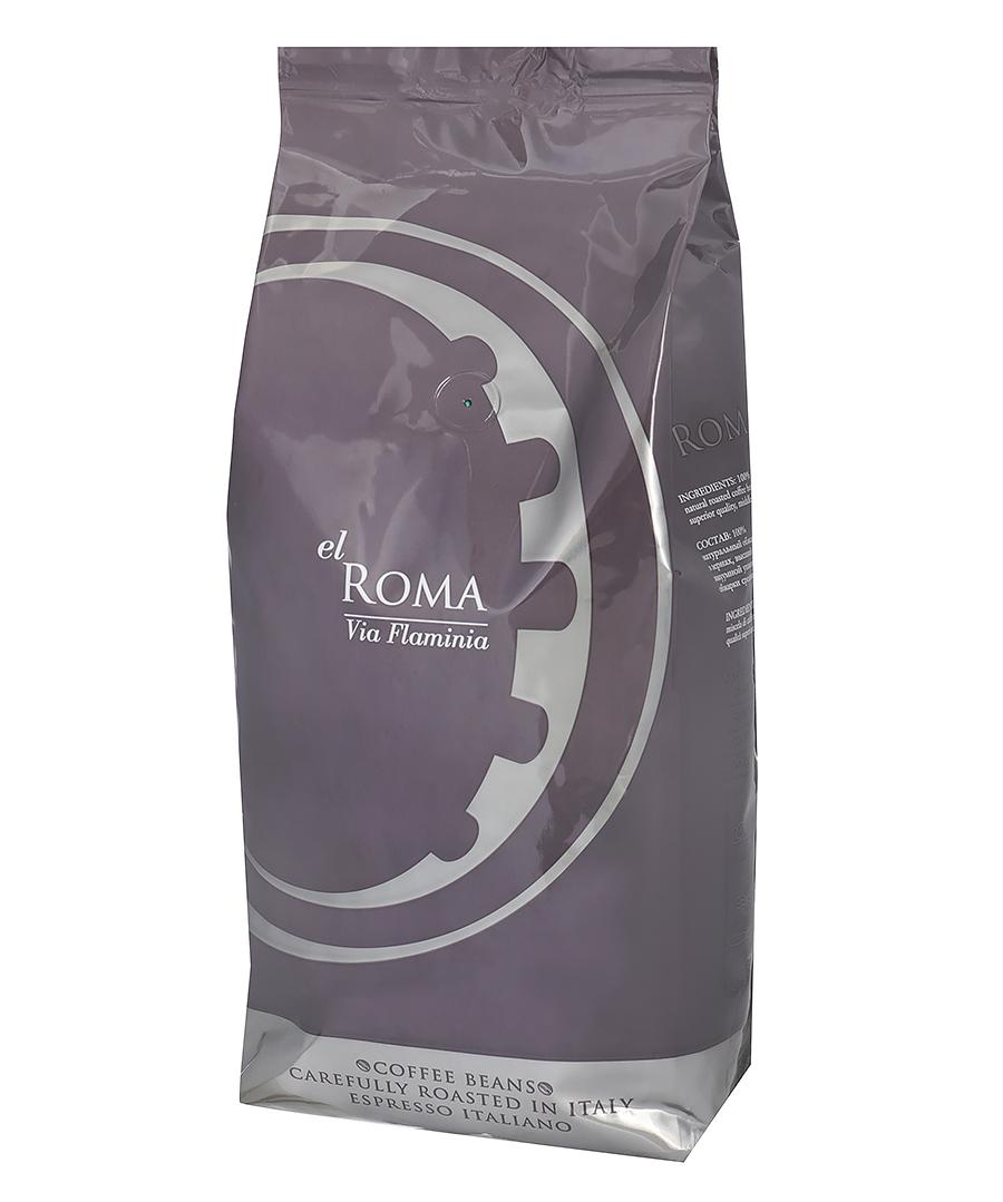 Caffe` El ROMA Via Flaminia, кофе жареный в зернах 1 кг